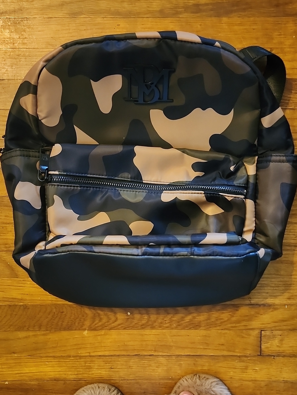 Mischka Bagley Camouflage Daypack Backpack in Green/Brown